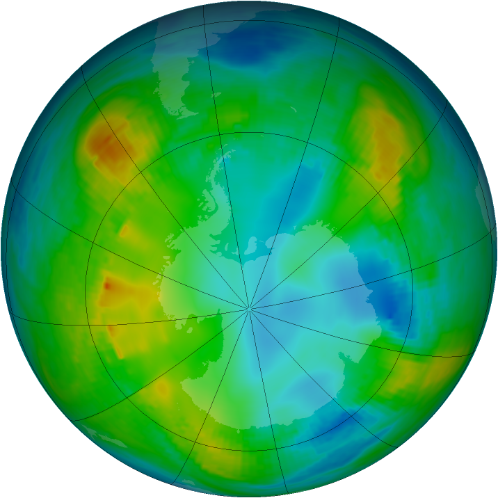 Antarctic ozone map for 16 May 1981